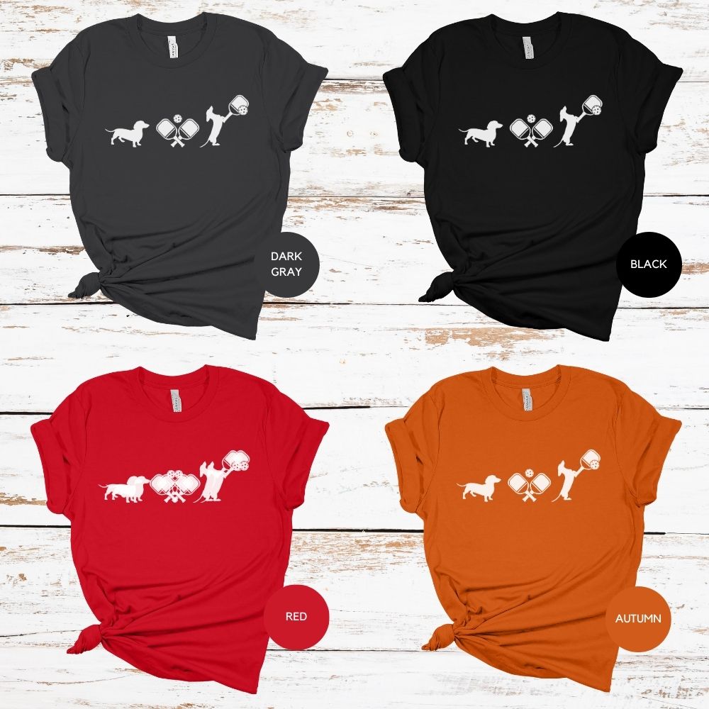 Pickleball Dachshund Tshirt, Pickleball Womens Tee