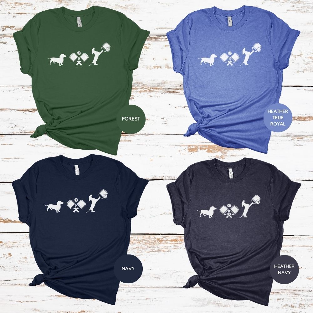 Pickleball Dachshund Tshirt, Pickleball Womens Tee