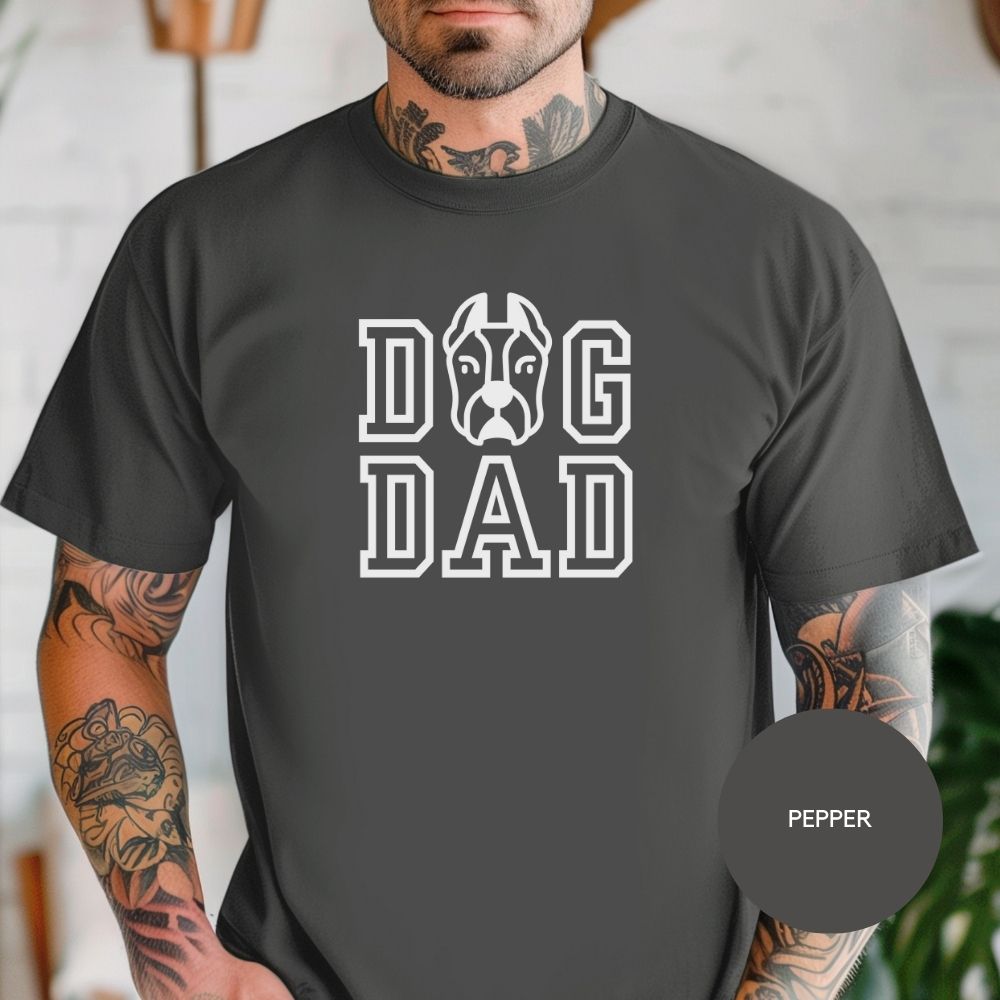 Great Dane Dog Dad T-Shirt, Comfort Colors 1717, Crewneck Neckline