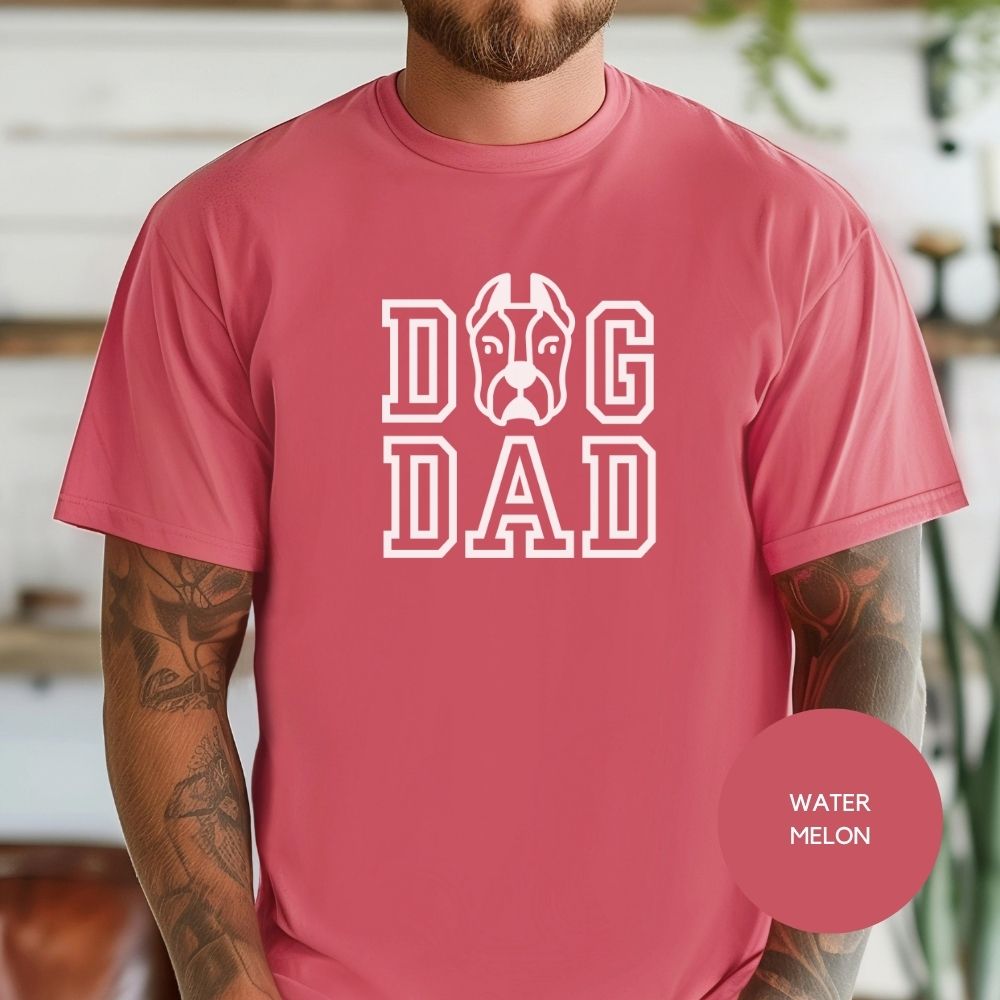 Great Dane Dog Dad T-Shirt, Comfort Colors 1717, Crewneck Neckline