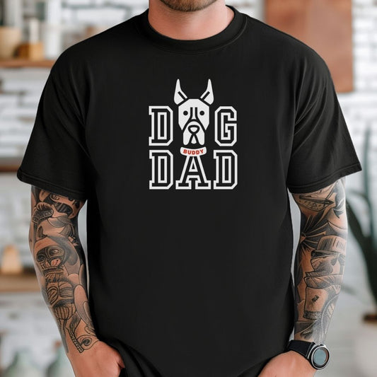 Personalized Great Dane Dog Dad T-Shirt, Comfort Colors 1717, Crewneck Neckline