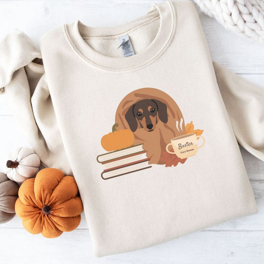 Custom Dachshund Sweatshirt, Dachshund Cozy Season Sweater