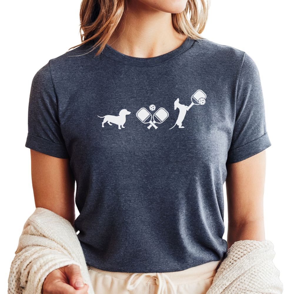 Pickleball Dachshund Tshirt, Pickleball Womens Tee