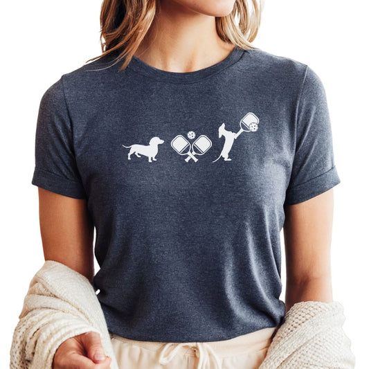 Pickleball Dachshund Tshirt, Pickleball Womens Tee